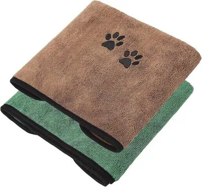 Produktbild von Famanu Handtücher für Hunde - Set von 2 Mikrofaser Haustierhandtüchern