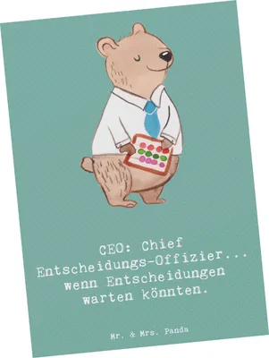 Produktbild von Mr. & Mrs. Panda Postkarte CEO Entscheidungen - Meeresbrise - Geschenk, Berufsprodukte, personalisierte Geschenke, Beruf, Ansichtskarten, Ansichtskarte, Humor, Grußkarte