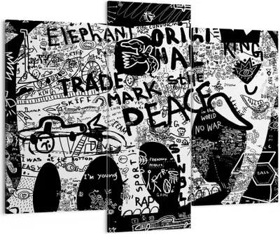 Produktbild von Bild auf Leinwand - Leinwandbild - Elefant symbol abstraktion tier - 130x100cm - Wand Bild - Wanddeko - Leinwanddruck - Bilder - Kunstdruck - Leinwand bilder - Wandkunst - CB130x100-2795