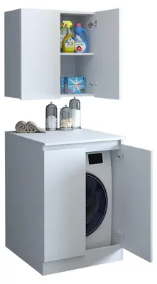 Produktbild von Roomart ATLANTIC-V Waschmaschinen-Überbauschrank 70 cm breit, Weiß