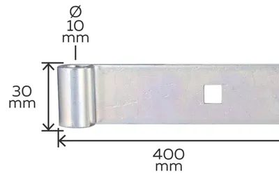 Immagine prodotto di Cerniera per persiana Alberts, zincata Versione diritta Estremità arrotondata 400 mm 10 mm