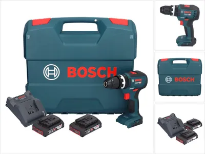 Image de Bosch GSB 18V-55 Professional Perceuse-visseuse à percussion sans fil 18 V 55 Nm Brushless + 2x batterie 2,0 Ah + chargeur + coffret