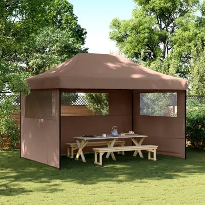 Immagine prodotto di Maison Exclusive - Tenda da festa pieghevole pop-up con 3 pannelli laterali, marrone