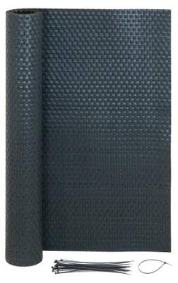 Produktbild von Jardinion Sichtschutzmatte Rattan Optik 0,90 x 5m Anthrazit Sichtschutz, geeignet als Terrassen, - Gartenzaun und Balkon Sichtschutz, inkl. Kabelbinder
