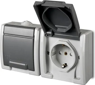Produktbild von Elektroplast Socket Aquant 2Pl Grey Ip55 1245-10