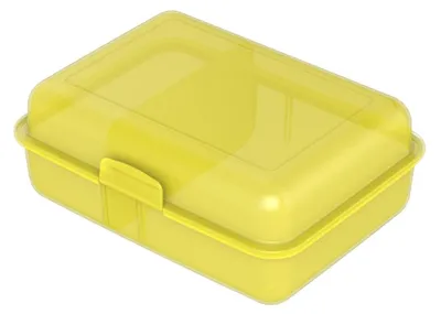 Produktbild von Pausen-Box" Vorratsdose – Brotdose Kinder mit Trennwand & Klickverschluss – BPA-frei und  Germany – Lunchbox für die Schule & Arbeit - trend-gelb PP