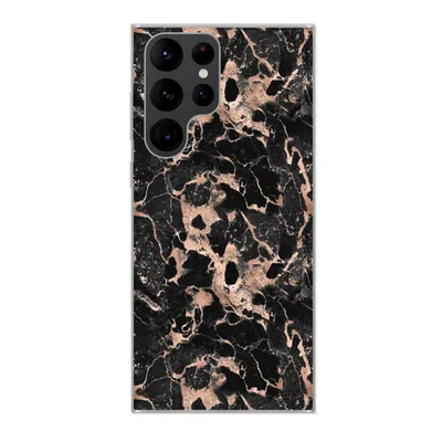 Produktbild von MuchoWow® Handyhülle Schutzhülle Hülle für Samsung Galaxy S22 Ultra Marmor - Rose - Muster - Chic Silikon Softcase Handy Hülle - Abbildung