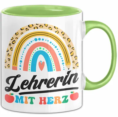 Produktbild von Lehrerin Mit Herz Tasse Lustiges Geschenk Für Klassenlehrerin (Grün)