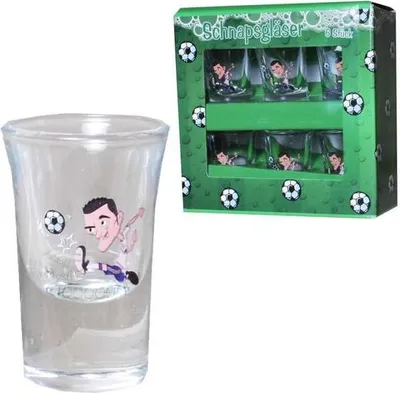 Produktbild von Schnapsgläser Gläser für den Fussballer - Geschenke Fussball, 1Set mit 6 Gläser