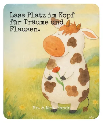 Produktbild von Mr. & Mrs. Panda Heimdecke Kuh Design 130 x 155 cm - Weiß - Geschenk, Bauernhof, Spruch, Motivtion, Decke, Hof, Tagesdecke, Wärmedecke, Winterdecke, Kuscheldecke, Milch