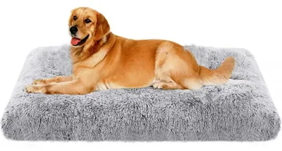 Immagine prodotto di Cuccia per cani morbida e pelosa, cuscino lungo in peluche, 109x72 cm, grigio
