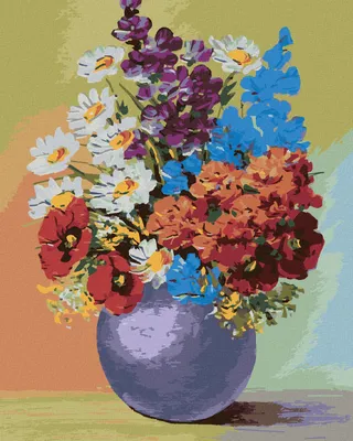 Produktbild von Zuty - Malen nach Zahlen - BLUMEN IN EINER BLAUEN VASE, 40x50 cm, ohne Keilrahmen