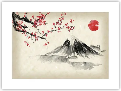 Produktbild von Poster - Poster ohne Rahmen - Aquarell asiatisch Landschaft - 40x30 cm - Wand Bild - Wanddeko - Wandbilder - Kunstposter - Wandposter - Bilder - Kunstdruck - Wanddekoration - P2XAA40x30-4513