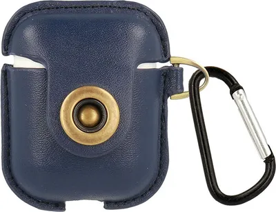 Produktbild von cofi1453 AirPods 1/2 360 Grad Vollschutz Leder Case Ladetasche Schutztasche Hülle Case Blau