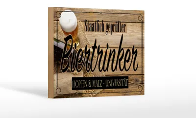 Produktbild von Holzschild Spruch 20x30 cm Staatlich er Biertrinker Deko Schild