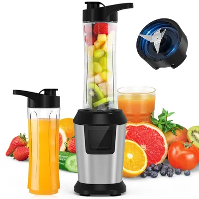Mini-Blender 500 W mit 2 Flaschen à 600 ml, BPA-frei