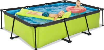 Zdjęcie produktu dla EXIT Lime Basen Stelażowy 300x200x65cm, Basen Naziemny, z Pompą Filtracyjną, Zielony