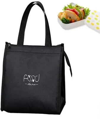 Produktbild von Isolierende Reise-Eisschachtel, große Eisschachtel für unterwegs, geisolierter Lunchbeutel, Eisschachtel mit Reißverschluss, Transporttasche für Lebensmittel - Schwarz (groß)