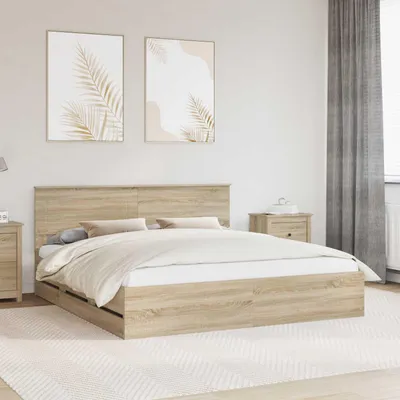 Produktbild von Maison Exclusive - Bettrahmen Sonoma-Eiche 200 x 200 cm Ingenieurs Holz