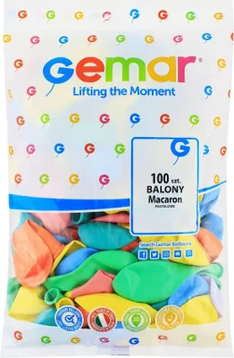 Imagen del producto de Globos de macarrones, surtidos de colores, modelo G110, 30 cm, paquete de 100 unidades.