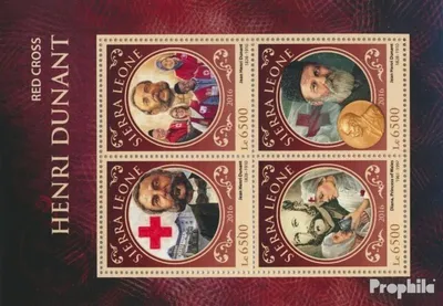 Produktbild von Briefmarken Sierra Leone 2016 Mi 7668-7671 Kleinbogen (kompl. Ausg.) postfrisch Henri Dunant