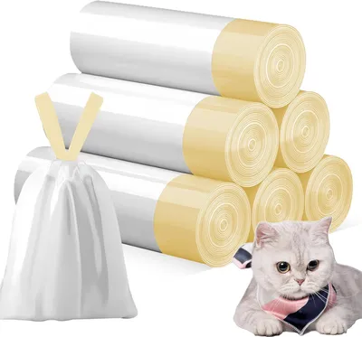 Produktbild von Sonstiges Katzenzubehör Müllbeutel mit Griff: 6 Rollen Katzen-Toilettenbeutel, Katzenstreubeutel, Katzenstreu-Nachfüllbeutel für Katzenstreu-Ersatz, 9