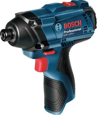 A Bosch GDR 120-LI impact driver is shown against a white background.
