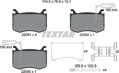 Produktbild von TEXTAR Bremsbeläge Satz Vorne für ALFA ROMEO GIULIA (952) 2209101
