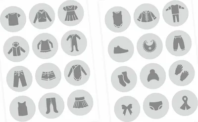 Produktbild von Möbelaufkleber Ordnungssticker für Kleidung grau/grau