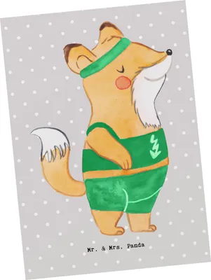 Produktbild von Mr. & Mrs. Panda Ansichtskarte Sportler Herz - Grau Pastell - Geschenk, Kunstkarten, Ansichtskarten, Postkarte, Postkarten, Grußkarte