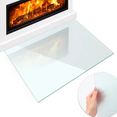 Obrázok produktu pre Sklenená podlahová doska pre krbové kachle 80 x 60 cm – vzhľad matného skla – tmavá grafitová farba – doska na ochranu pred iskrami – doska na ochranu pred teplom – bezpečnostné sklo ESG – sklenená doska na krb – sklenená ochrana podlahy