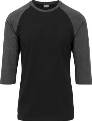 Produktbild von Urban Classics Langarmshirt Herren Contrast 3/4 Sleeve Raglan Tee schwarz/charcoal 3XL