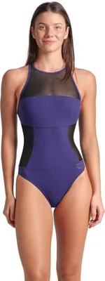 Produktbild von arena Mesh Panels Badeanzug für Damen, Farbe:Bordeaux, Größe:42