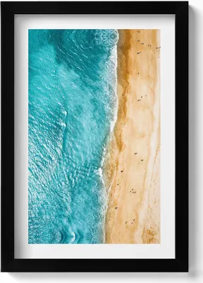 Produktbild von Menschen am Strand– Wandbild mit Rahmen – Gerahmtes Bild  – Wanddekoration – 20x30 cm – Schwarz