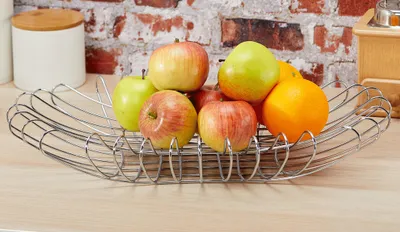 Produktbild von Schale Obstschale Obstkorb Dekoschale Obstteller Früchtekorb Metall Silber Ø38cm