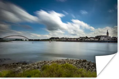 Produktbild von MuchoWow® Poster Skyline - Nijmegen - Blau 180x120 cm - Fotoplakat