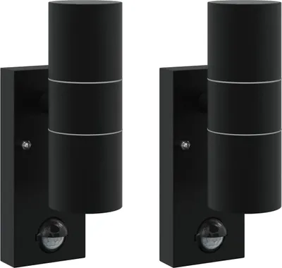 Zdjęcie produktu dla Zewnętrzna lampa ścienna 2 pcs Czarny 7 x 10 x 22 cm