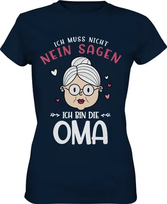 Produktbild von Ich bin die Oma Damen Premium T-Shirt – Navy / L