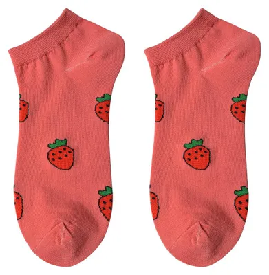 Produktbild von Clayre & Eef Lustige Socken one size Rot Polyester Erdbeeren