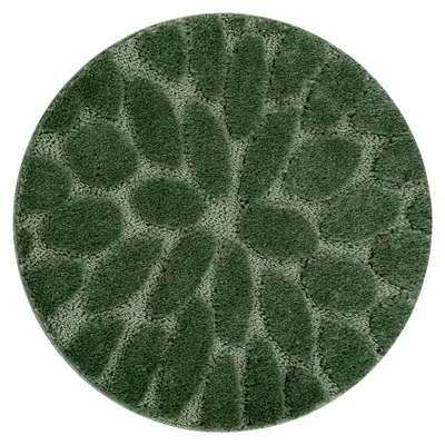 Produktbild von Badteppich SUPREME Kreis STONES, Steine, rutschfest, weich – grün Grün rund 100 cm