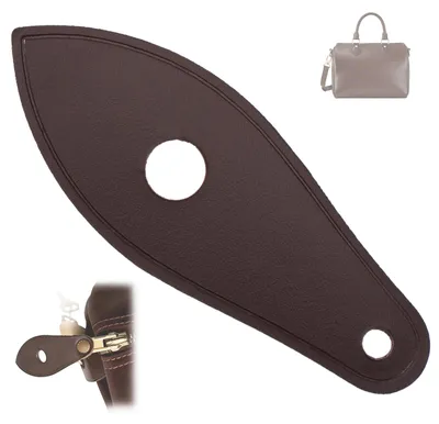 Vachettaleder Ritzug für Handtaschen, Damier Kaffee, 7 cm