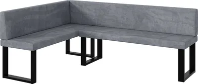 Produktbild von MEBLINI Eckbank für Esszimmer - Küchenbank - Essecke - Sitzecke Küche - TONI - U-Beine 142x196x87cm Links - Grau Samt