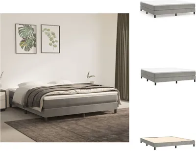 Produktbild von vidaXL Boxspringbett Hellgrau 160x200 cm Samt - Betten & Bettgestelle