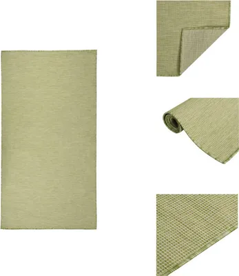 Produktbild von vidaXL Outdoor-Teppich Flachgewebe 80x150 cm Grün -  Teppiche