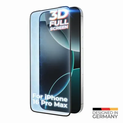Produktbild von prio 3D Tempered Glass Displayschutzfolie für iPhone 16 Pro Max schwarz