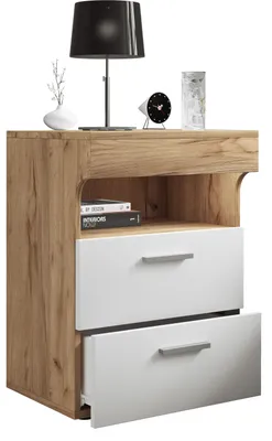 Immagine prodotto di Mobile notturno | Tavolino con due cassetti | Comodino | Dimensioni ca. H. 61 x W. 45 x D. 39 cm - Slepal L