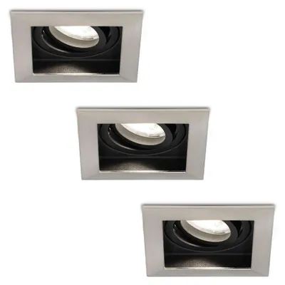 Produktbild von hoftronic LED Einbaustrahler 4W 6500K GU10 Dimmbar Eckig Edelstahl