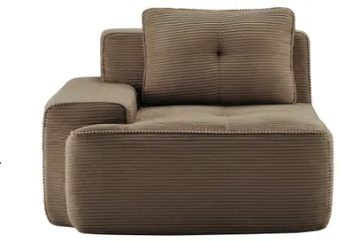 Image de Canapé modulable Cordelia en velours côtelé, avec coussins, élément d'angle, 104 x 104 x 83 cm, marron