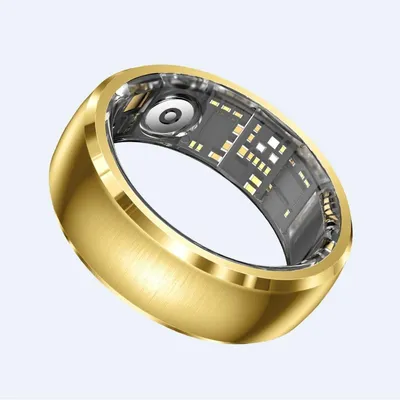 Immagine prodotto di INF Anello Smart Multifunzionale in Acciaio Inossidabile con Touchscreen, Controllo Gestuale, Frequenza Cardiaca e SpO2, compatibile con Android e iOS Oro 9