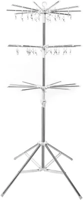 Immagine prodotto di Stendibiancheria pieghevole - Salvaspazio - 3 livelli - Altezza 110-170 cm
